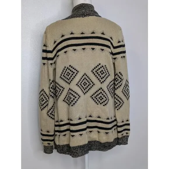 Charming Charlie Beige Size Small Open Cardigan Black Beige Long Sleeve - Picture 4 of 8